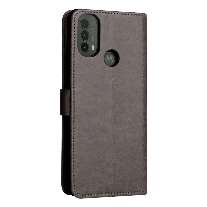 Flip Cover Moto E40 / E30 / E20 Med Snor Kat Og Bi Med Rem