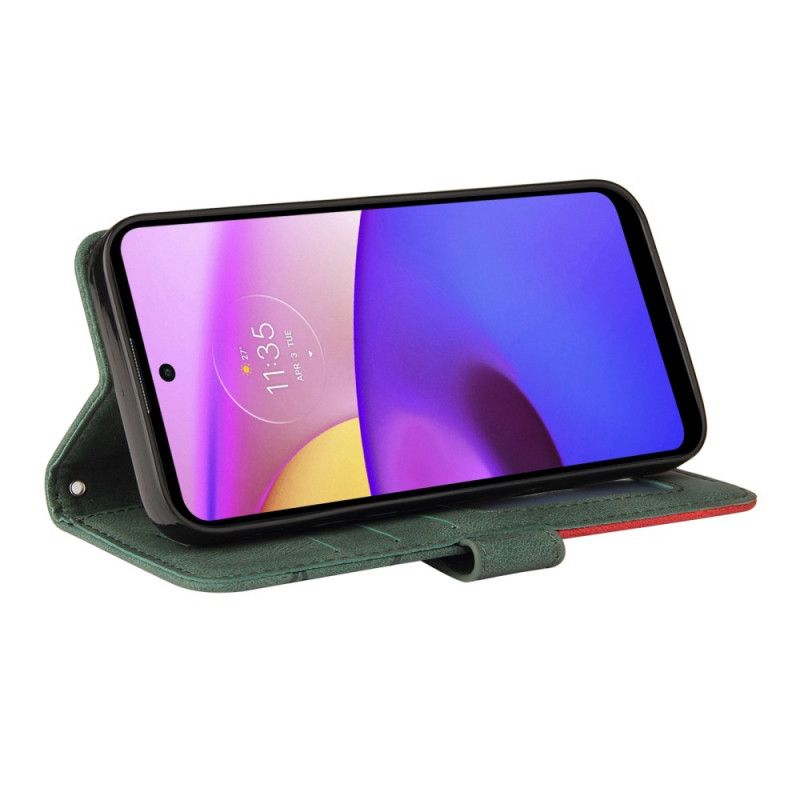 Flip Cover Moto E40 / E30 / E20 Signatur Tofarvet Imiteret Læder