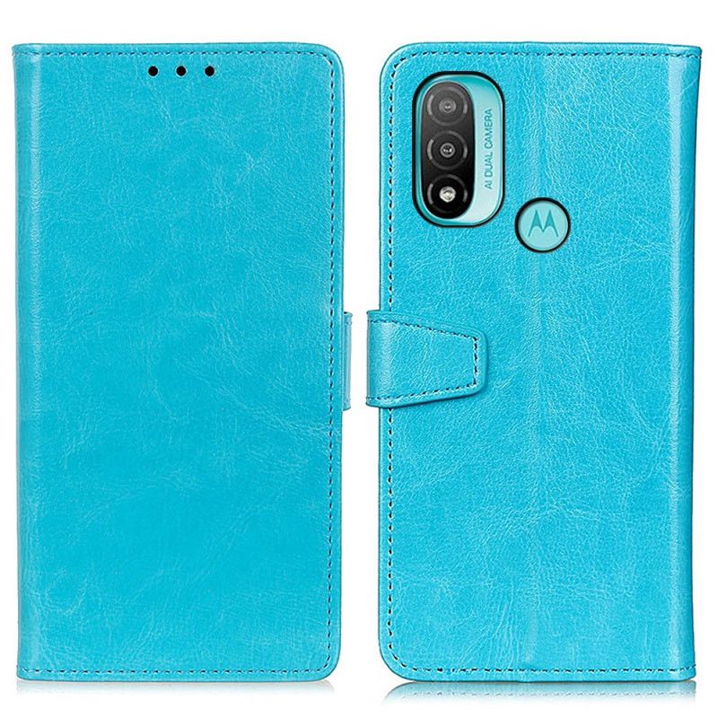 Flip Cover Moto E40 / E30 / E20 Simpel Skinnende Lædereffekt