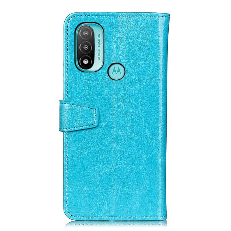 Flip Cover Moto E40 / E30 / E20 Simpel Skinnende Lædereffekt