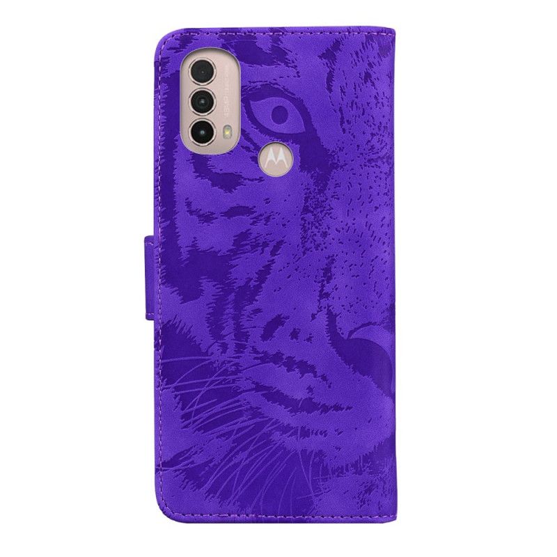 Flip Cover Moto E40 / E30 / E20 Tiger Ansigtstryk