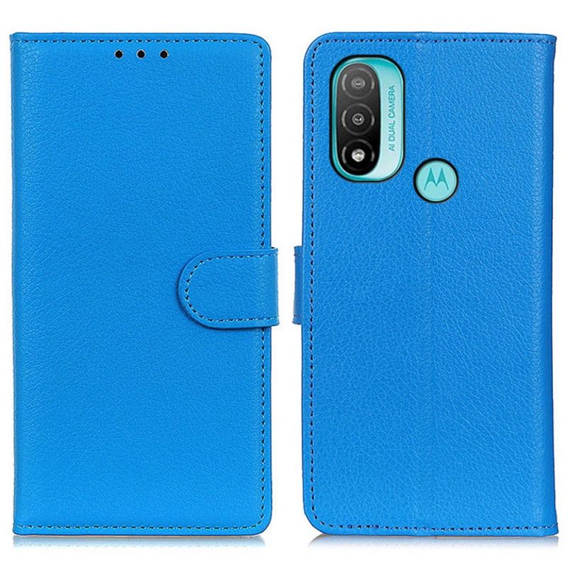 Flip Cover Moto E40 / E30 / E20 Traditionelt Litchi