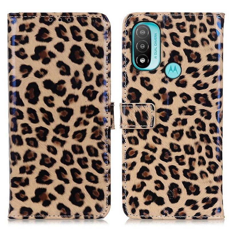 Læder Cover Moto E40 / E30 / E20 Enkelt Leopard