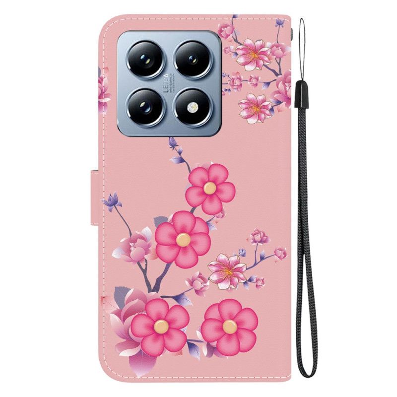 Flip Cover Xiaomi 14t Sakura Mønster