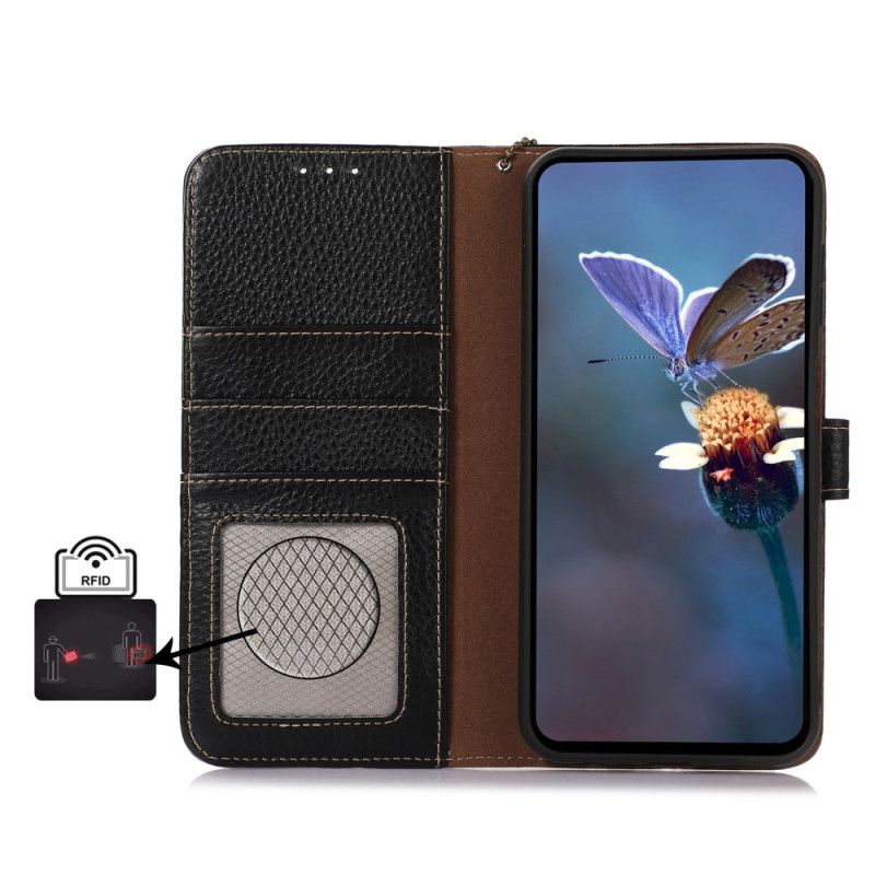 Læder Cover Xiaomi 14t Telefon Etui Ægte Læder Litchi Texture Rfid