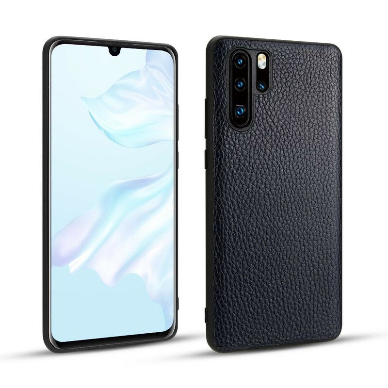 Cover Huawei P30 Pro Ægte Litchi-læder