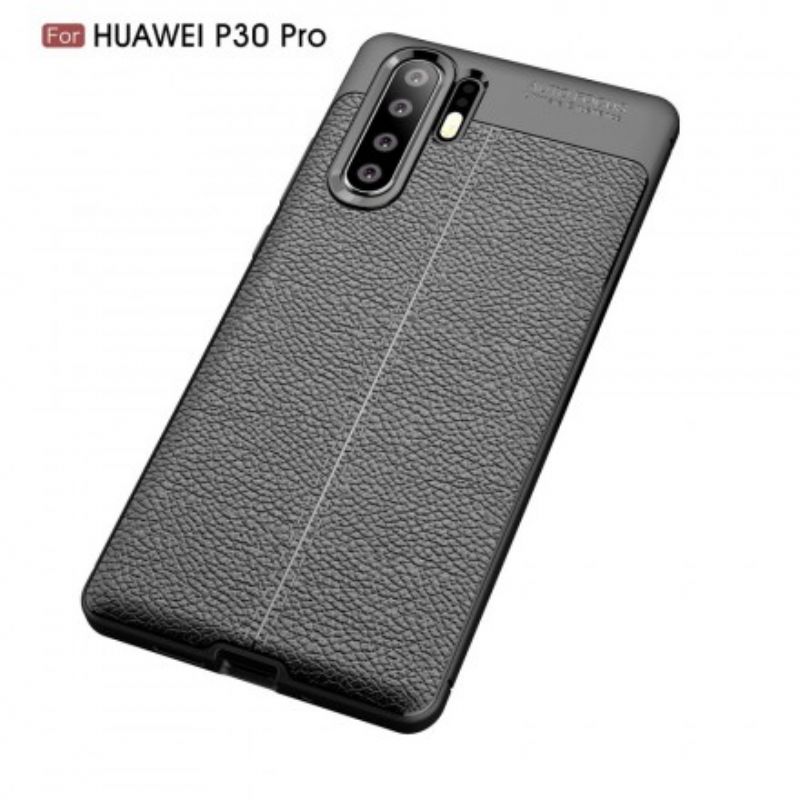 Cover Huawei P30 Pro Dobbelt Linje Litchi Læder Effekt