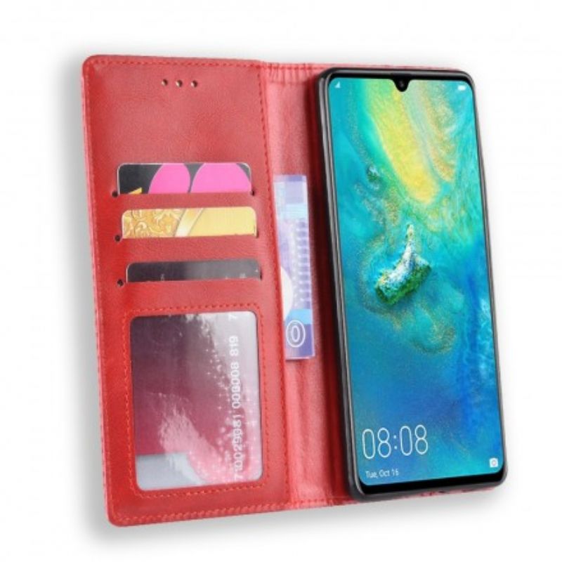 Cover Huawei P30 Pro Flip Cover Vintage Stiliseret Lædereffekt