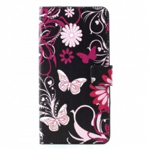 Flip Cover Huawei P30 Pro Sommerfugle Og Blomster