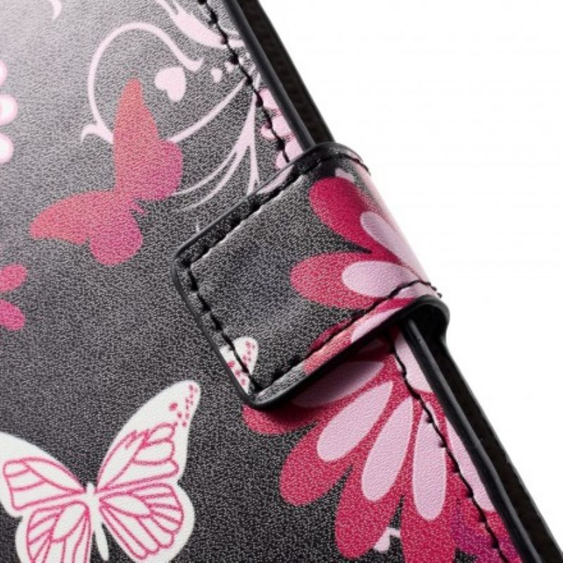 Flip Cover Huawei P30 Pro Sommerfugle Og Blomster