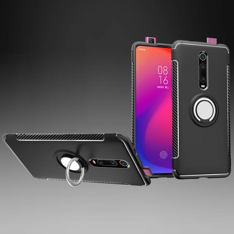 Cover Xiaomi Mi 9T / Mi 9T Pro Carbon Fiber Magnetisk Ring