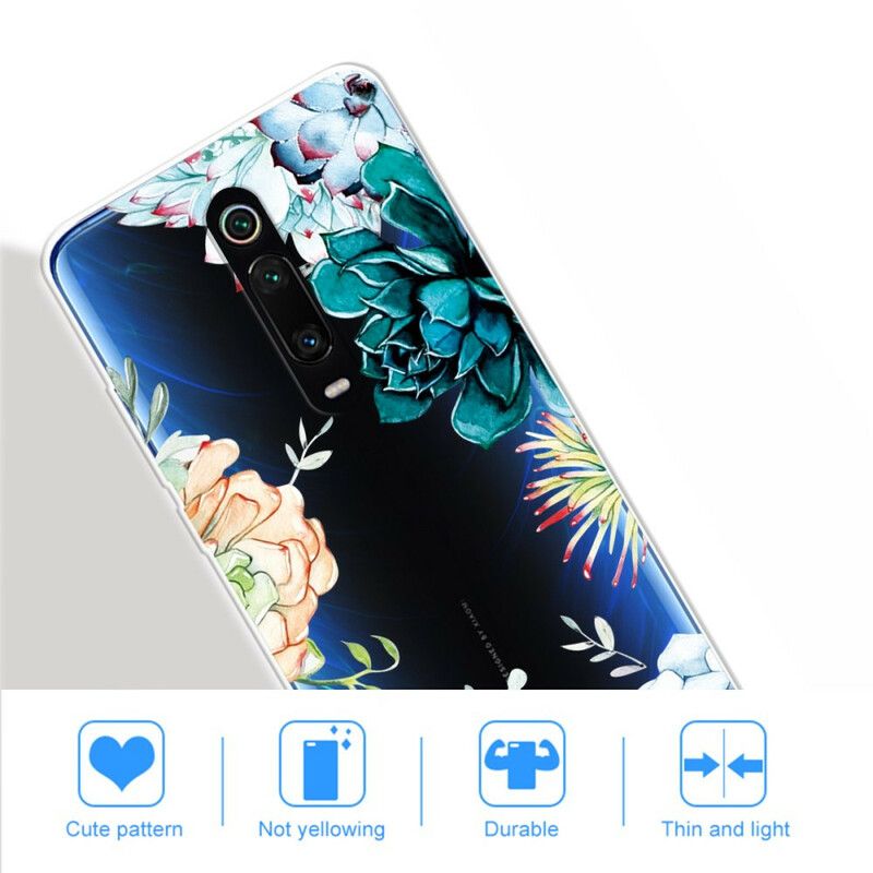 Cover Xiaomi Mi 9T / Mi 9T Pro Sømløse Akvarelblomster