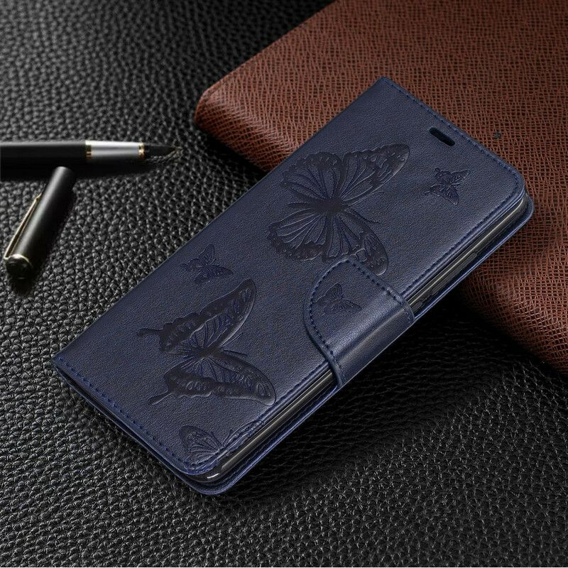 Flip Cover Xiaomi Mi 9T / Mi 9T Pro Med Snor Sommerfugle Trykt Rem