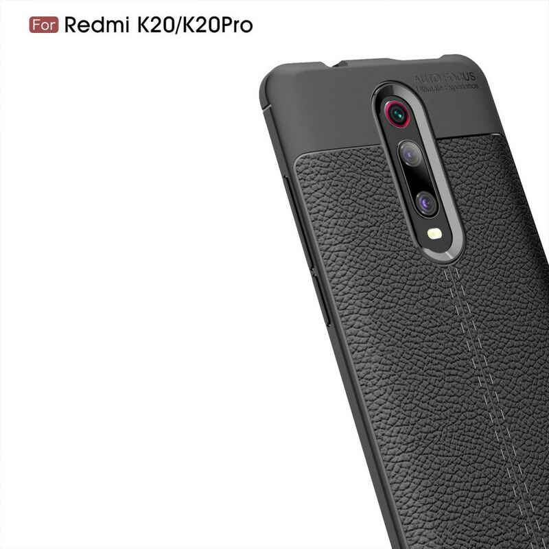 Mobilcover Xiaomi Mi 9T / Mi 9T Pro Dobbelt Linje Litchi Lædereffekt