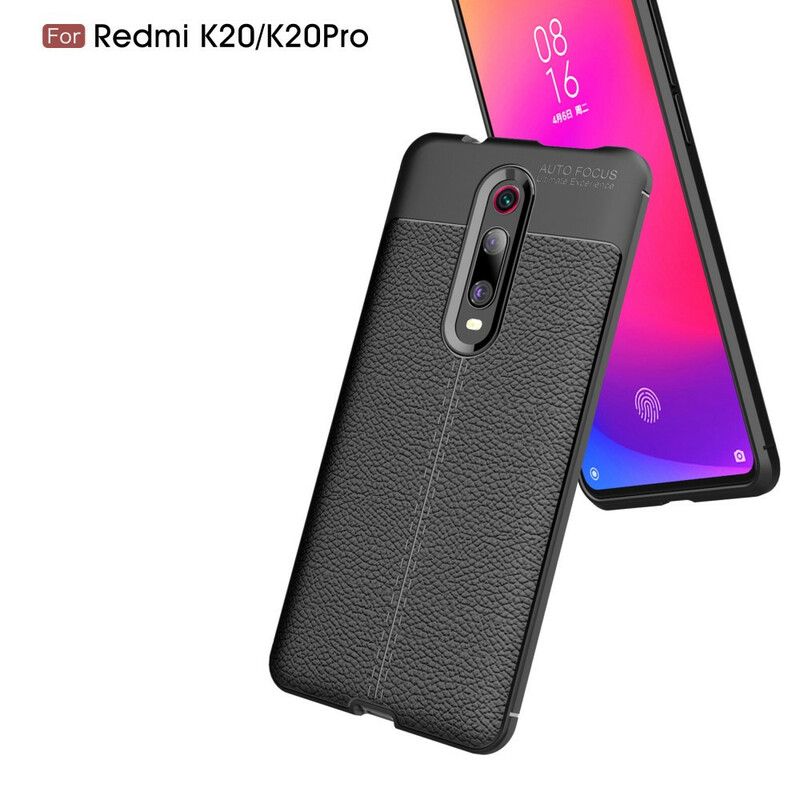 Mobilcover Xiaomi Mi 9T / Mi 9T Pro Dobbelt Linje Litchi Lædereffekt