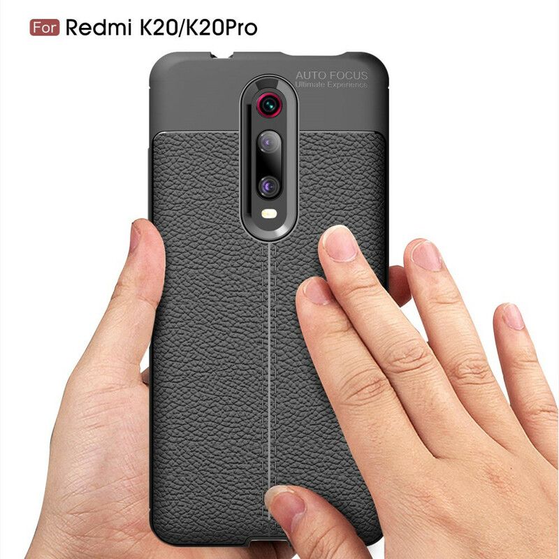 Mobilcover Xiaomi Mi 9T / Mi 9T Pro Dobbelt Linje Litchi Lædereffekt