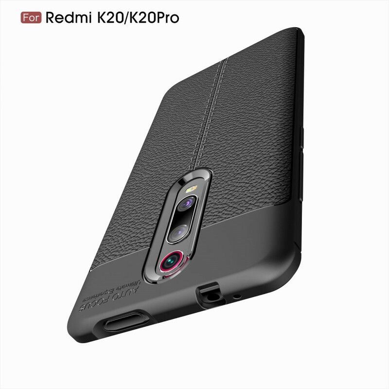 Mobilcover Xiaomi Mi 9T / Mi 9T Pro Dobbelt Linje Litchi Lædereffekt