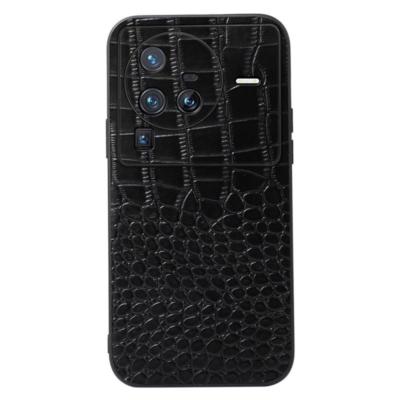 Cover Vivo X80 Pro Ægte Crocodile Texture Læder