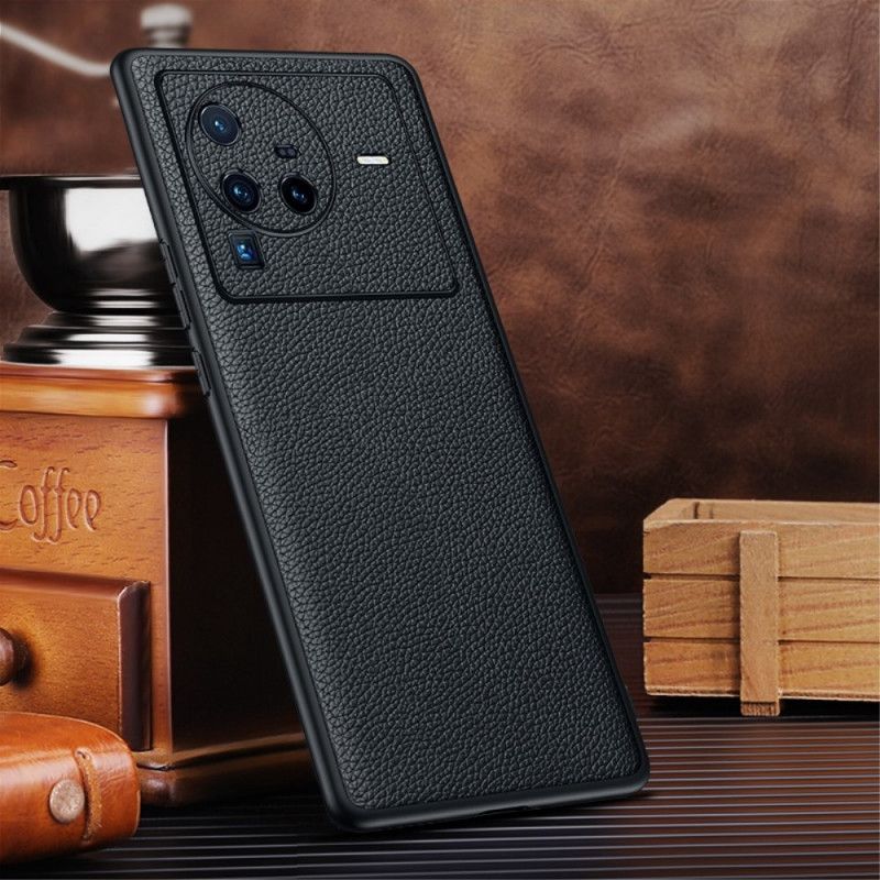 Cover Vivo X80 Pro Ægte Litchi Læder