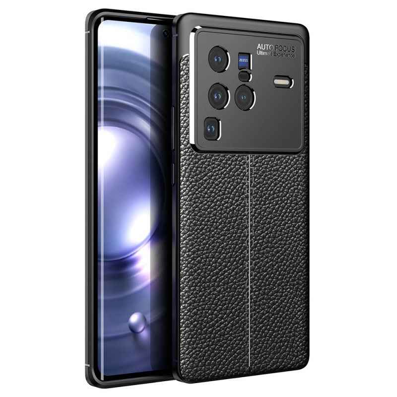 Cover Vivo X80 Pro Dobbelt Linje Litchi Lædereffekt