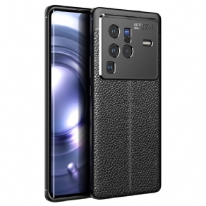 Cover Vivo X80 Pro Dobbelt Linje Litchi Lædereffekt