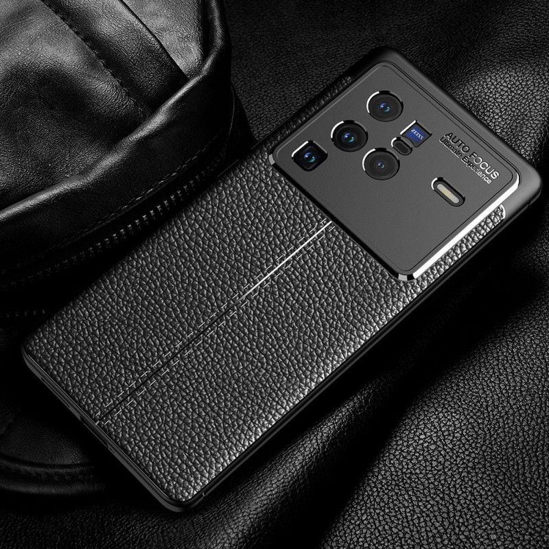 Cover Vivo X80 Pro Dobbelt Linje Litchi Lædereffekt