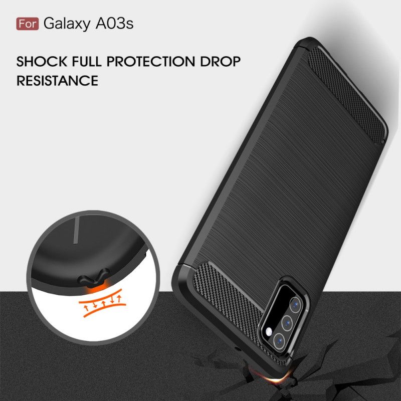 Cover Samsung Galaxy A03s Børstet Kulfiber