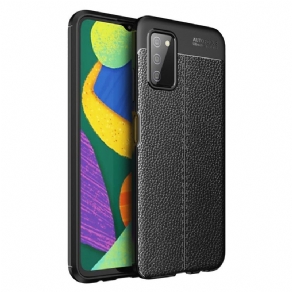 Cover Samsung Galaxy A03s Dobbelt Linje Litchi Lædereffekt