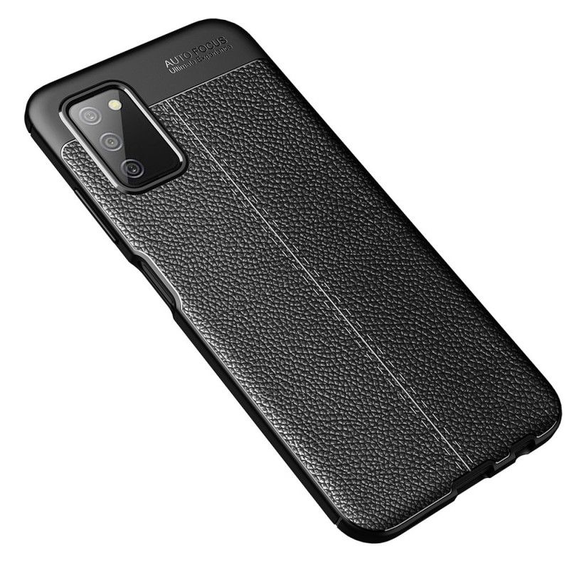 Cover Samsung Galaxy A03s Dobbelt Linje Litchi Lædereffekt