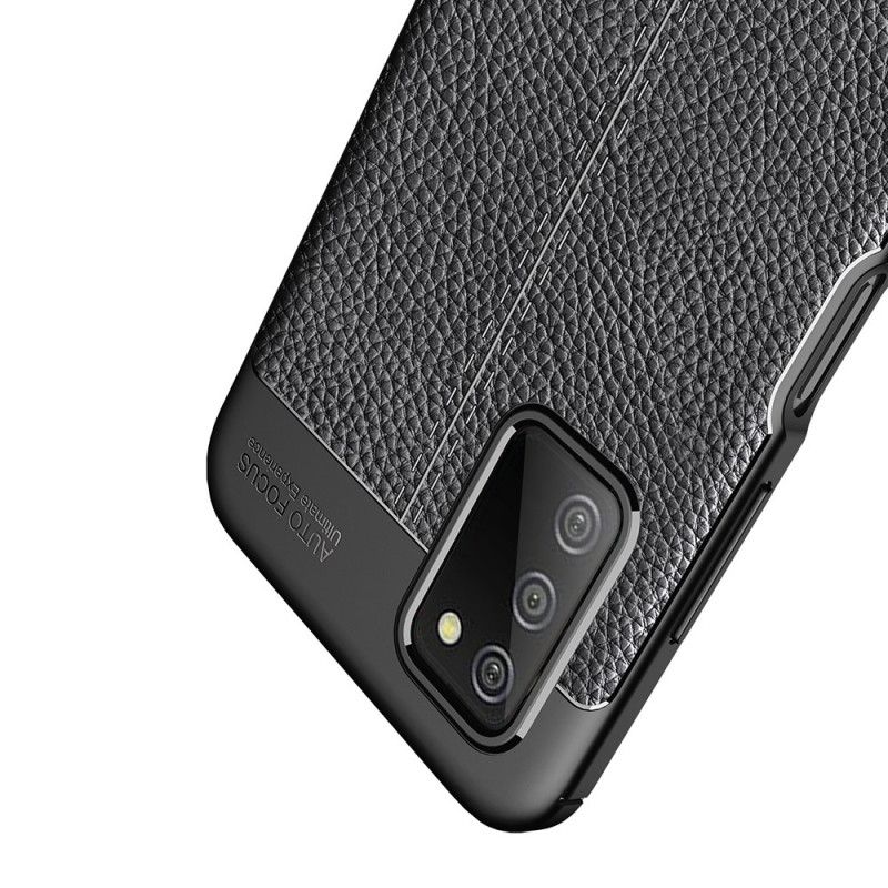 Cover Samsung Galaxy A03s Dobbelt Linje Litchi Lædereffekt