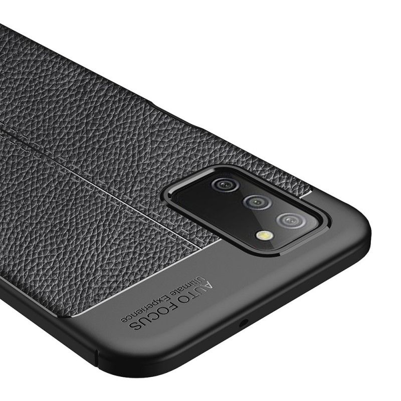 Cover Samsung Galaxy A03s Dobbelt Linje Litchi Lædereffekt