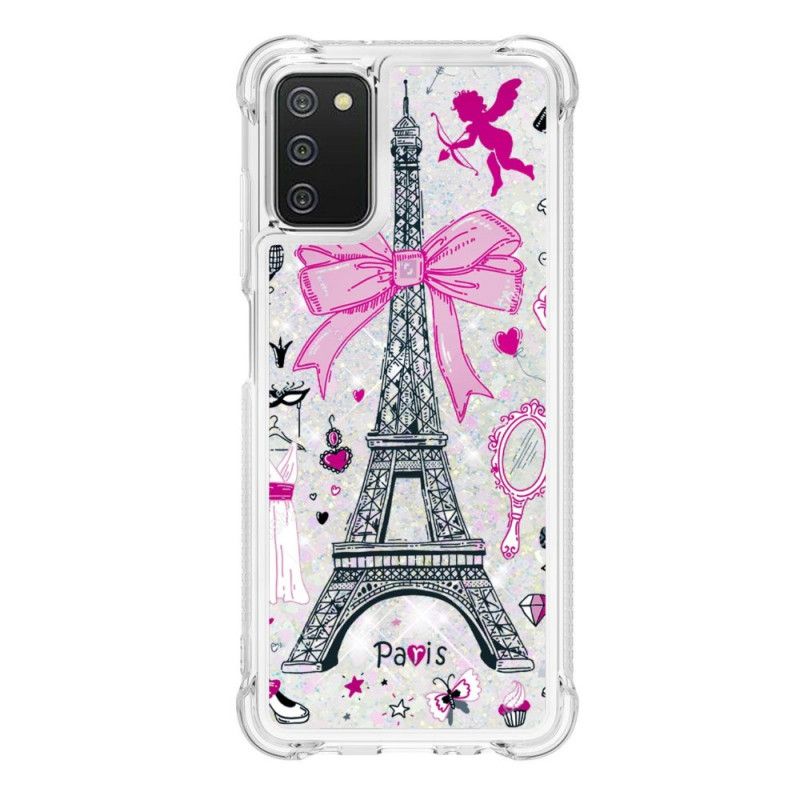 Cover Samsung Galaxy A03s Eiffeltårnets Glitter