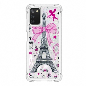 Cover Samsung Galaxy A03s Eiffeltårnets Glitter