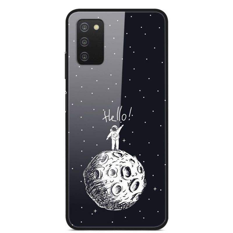 Cover Samsung Galaxy A03s Hej Moon Hærdet Glas