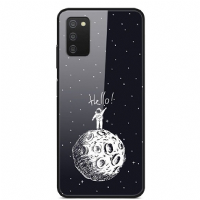 Cover Samsung Galaxy A03s Hej Moon Hærdet Glas