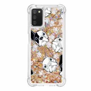 Cover Samsung Galaxy A03s Hr Glitter Dog