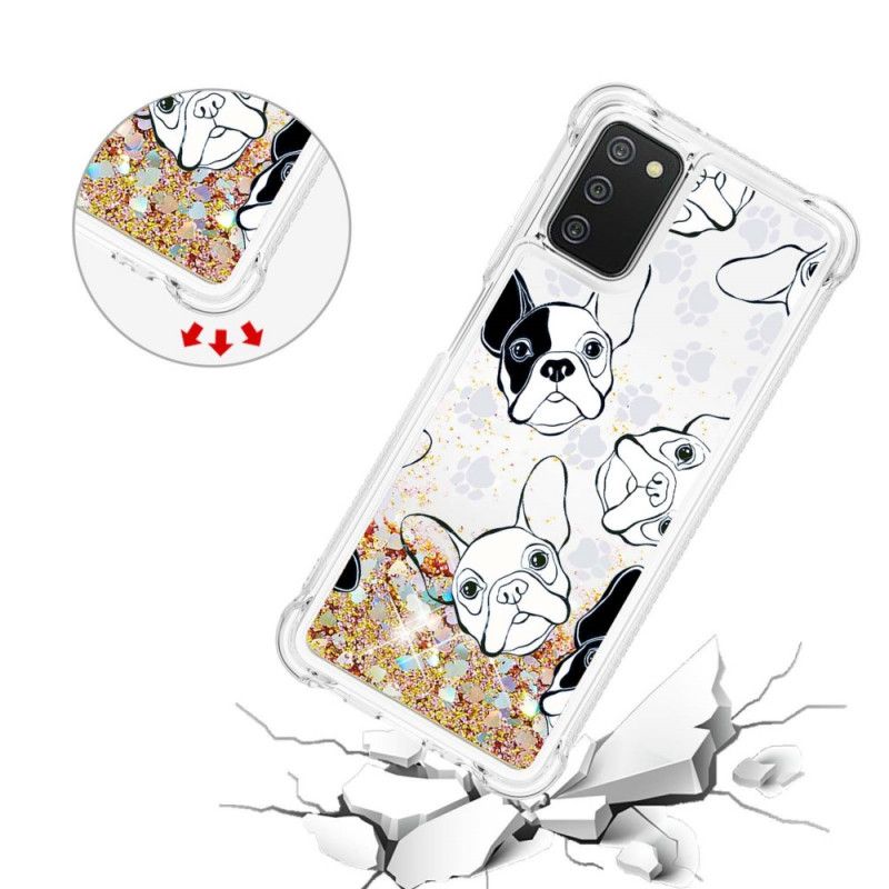 Cover Samsung Galaxy A03s Hr Glitter Dog