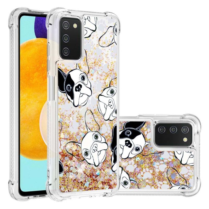 Cover Samsung Galaxy A03s Hr Glitter Dog