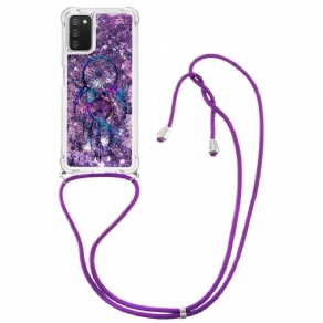 Cover Samsung Galaxy A03s Med Snor Med Pailletter Drawstring Dreamcatcher