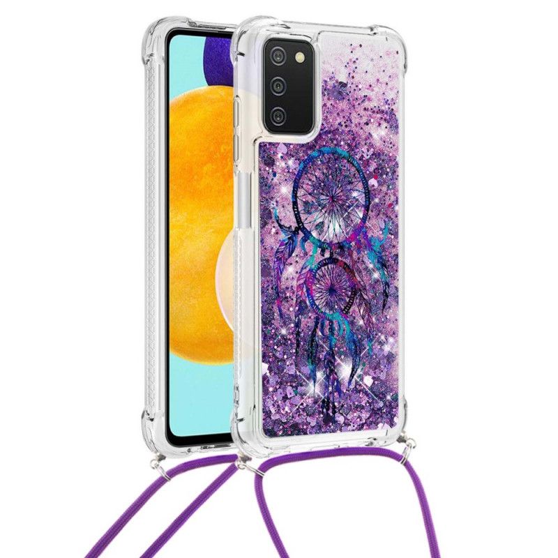 Cover Samsung Galaxy A03s Med Snor Med Pailletter Drawstring Dreamcatcher