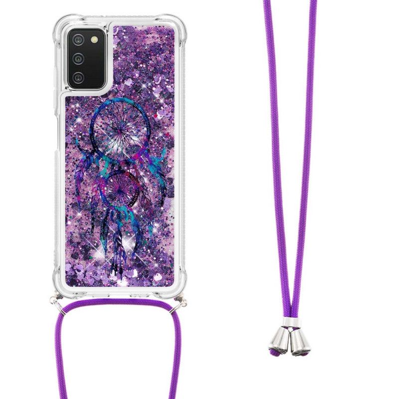 Cover Samsung Galaxy A03s Med Snor Med Pailletter Drawstring Dreamcatcher