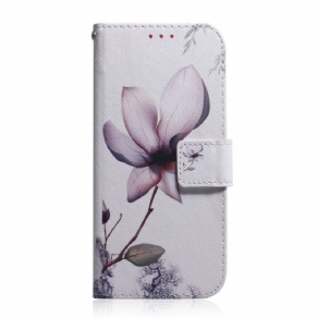 Flip Cover Samsung Galaxy A03s Gammel Rosenblomst