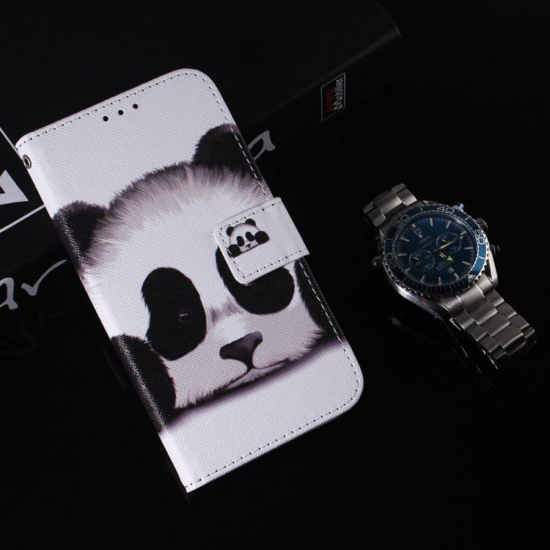 Flip Cover Samsung Galaxy A03s Panda Ansigt