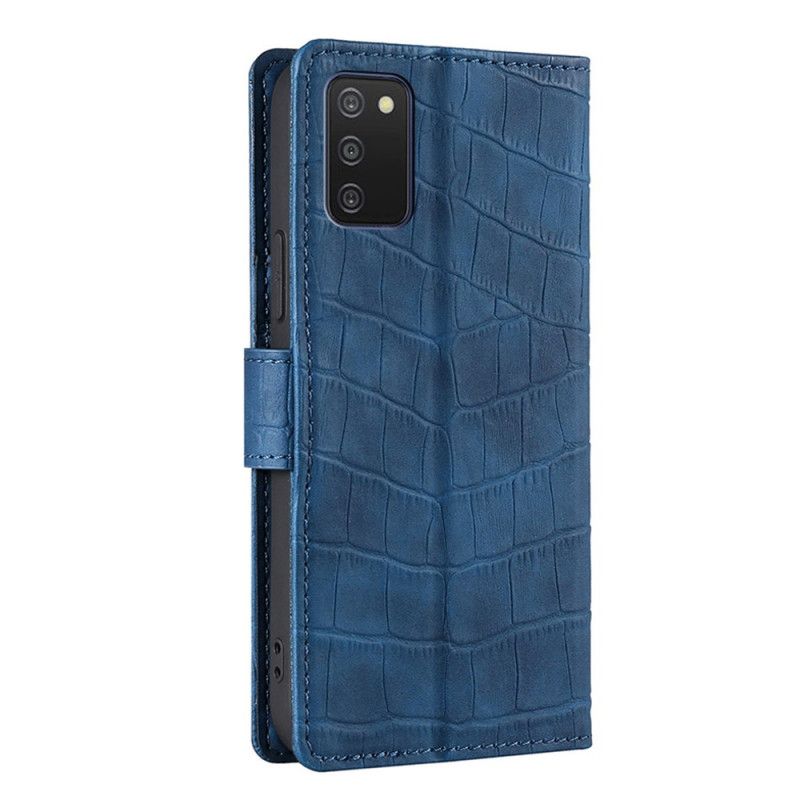 Læder Cover Samsung Galaxy A03s Krokodillehudeffekt