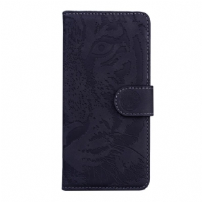 Læder Cover Samsung Galaxy A03s Tiger Ansigtstryk