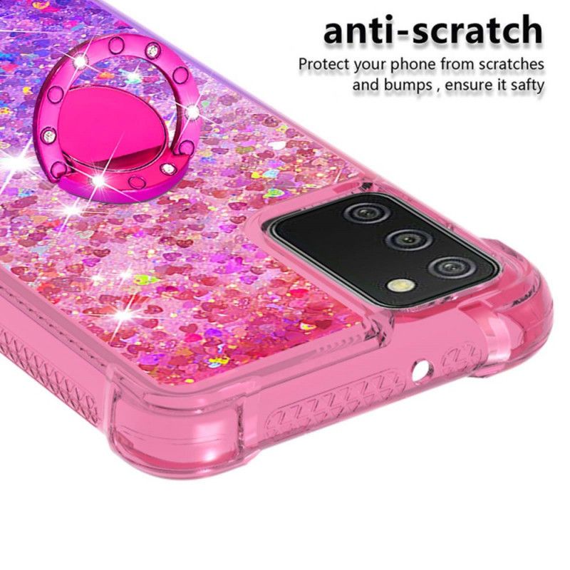 Mobilcover Samsung Galaxy A03s Glitter Ring-støtte