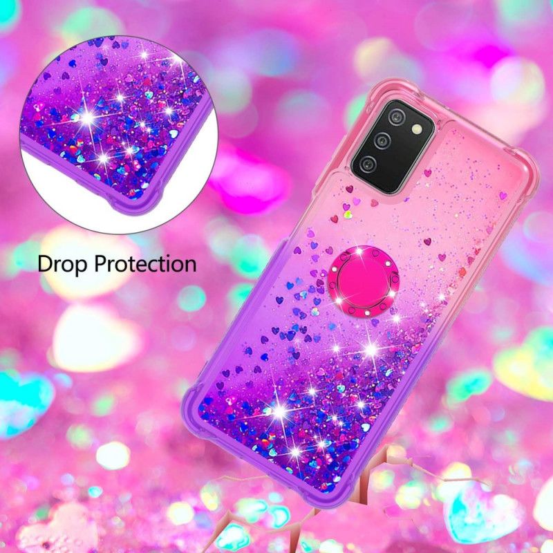 Mobilcover Samsung Galaxy A03s Glitter Ring-støtte