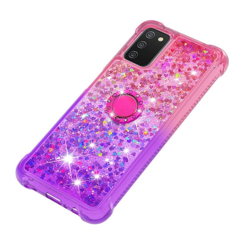 Mobilcover Samsung Galaxy A03s Glitter Ring-støtte