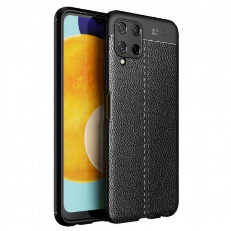 Cover Samsung Galaxy A22 4G Dobbelt Linje Litchi Lædereffekt