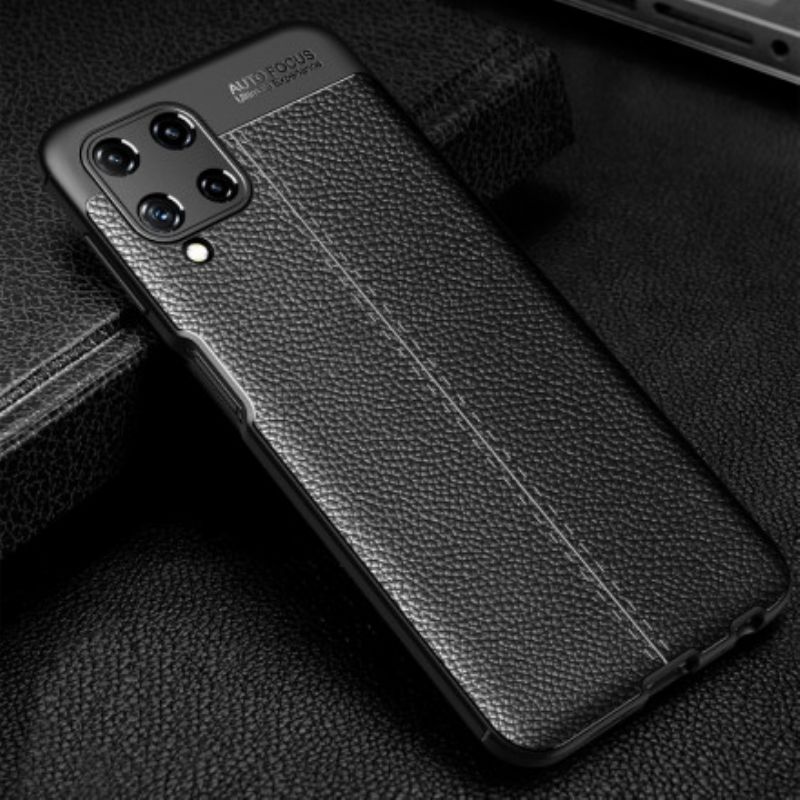 Cover Samsung Galaxy A22 4G Dobbelt Linje Litchi Lædereffekt